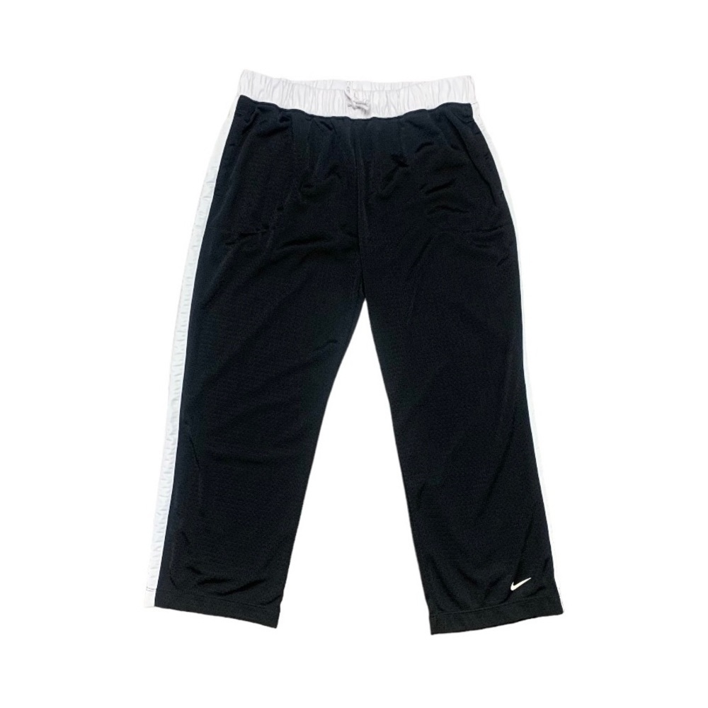 Vintage Nike Mesh‎ Pants Black White Swoosh Elastic Waist Women’s Medium